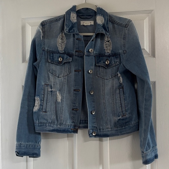 Distressed Blue Denim Jacket - Picture 1 of 3